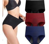 Lot 3 Culottes Menstruelles Flux Abondant en Coton, Culotte Menstruelle Taille Haute Absorbante, sous Vetement Écologique 3 Couches Anti-Fuite pour Regle