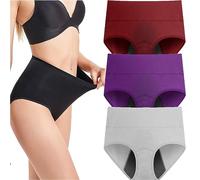 Lot 3 Culottes Menstruelles Flux Abondant en Coton, Culotte Menstruelle Taille Haute Absorbante, sous Vetement Écologique 3 Couches Anti-Fuite pour Regle