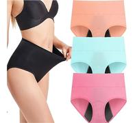 Lot 3 Culottes Menstruelles Flux Abondant en Coton, Culotte Menstruelle Taille Haute Absorbante, sous Vetement Écologique 3 Couches Anti-Fuite pour Regle