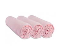 Lot 3 Draps housse 50x100 cm - EASY DORT - Extensible Respirant - Rose - 100% Coton