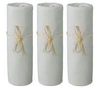 ?Lot 3 Draps Housse Coton Gris Perle - 60 X 120 Cm