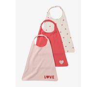 VERTBAUDET Lot 3 grands bavoirs Mon coeur TU