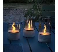 Lot 3 Lampes à poser LED BOUGIE BRILLIANT - 2500K - Plastique et verre - Gris et verre fumé