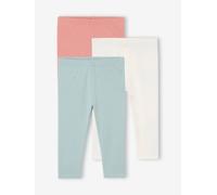 VERTBAUDET Lot 3 Leggings Unis bébé Bleu grisé 36M(97CM)