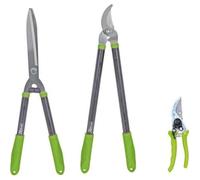 Lot 3 outils de jardinage coupants : secateur 8 + cisaille haies + coupe branches