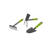 lot 3 outils de jardinage, bmi, fleurs serfouette, rateau, transplantoir