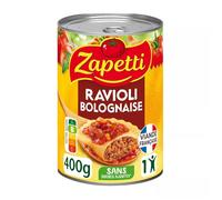 lot 3 Plat cuisiné ravioli bolognaise au bœuf ZAPETTI 400 gr