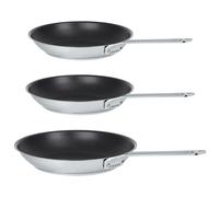 Lot 3 poêles inox antiadhérentes 1826 20, 24 et 28 cm Cristel