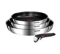Lot 3 Poêles Inox Tefal Ingenio Emotion L897S404 + 1 Poignée Amovible, Induction
