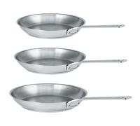 Lot 3 poêles tout inox 1826 20, 24 et 28 cm Cristel