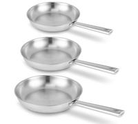 Lot 3 poêles tout inox Cicla 20, 24 et 28 cm Beka