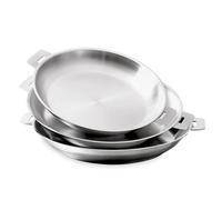 Lot 3 poêles tout inox Mutine sans manche 24, 26 et 28 cm Cristel