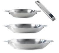 Lot 3 poêles tout inox Strate 20, 24 et 28 cm et manche amovible Cristel