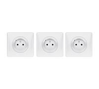 Lot 3 Prises Connectées avec Prise Terre - Céliane with Netatmo (Mesure Puissance et Suivi Consommation) avec Plaque Blanche - Contrôle à Distance des Appareils électriques - 199160 - Legrand