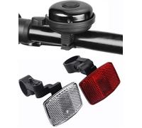 Lot 3 Sonnette Idéale Pour Vélo Et Trottinette Small Bell+Vélo Réflecteur Avant Et Arrière Set Compatible Avec Les Guidons De 22 Mm De Diamètre