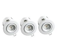 Lot 3 Spots Encastres Blancs Orientables BIRDY, BBC, GU10, 5W, 3000K, 380lm