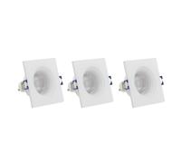 Lot 3 Spots GU10 50W 4000K Carré Blanc IP44