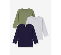 Petit Bateau Lot De 3 Tee Shirts ML Garçon Col Rond pour 5A Multicolore