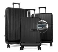 Lot 3 valises rigides dont 1 cabine porte-ordinateur 16"" TSA - Noir - BA10703