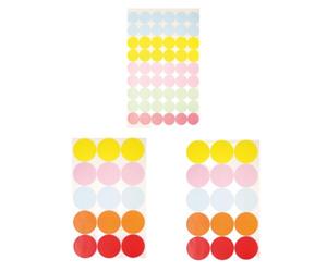 Lot 336 gommettes rondes - multicolore pastel - de diamètre 1,5 à 3 cm - Pastilles - Fournitures bureau, scolaire, enfants, adultes, géométrique, stickers, autocollants,