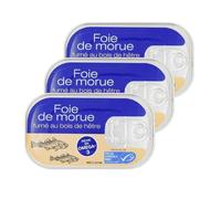 Lot 3x Foie de morue fumé - Boîte 120g