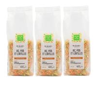 Lot 3x Mélange riz, pois et lentilles - Paquet 400g