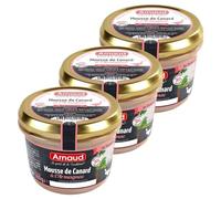 Lot 3x Mousse de canard à l'Armagnac - Bocal 180g