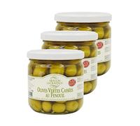 Lot 3x Olive verte cassée au fenouil - Pot 200g
