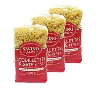 Lot 3x Pâtes Coquillettes Rigate n°51 - Savino Pasta - paquet 500g