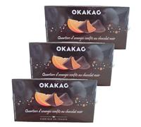 Lot 3x Quarts d'orange confits enrobés chocolat 200g - Boîte 200g