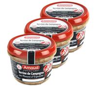 Lot 3x Terrine de campagne au piment d'Espelette - Label Rouge - Bocal 180g