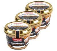 Lot 3x Terrine de campagne aux châtaignes - Bocal 180g