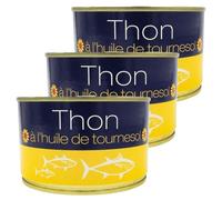 Lot 3x Thon entier à l'huile de tournesol - Conserve 260g