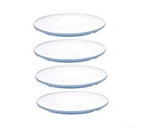 Lot 4 Assiettes Plates 8" Lot 4 Assiettes Plates 8" Lot 4 Assiettes(Blue) | Mélamine incassable, léger, pour idéal restaurant et maison, pour bord coloré, 8 pouces