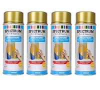 Lot 4 Bombes spray OR Peinture 4x400 ml Bois,Métal,Plastique,Autres