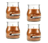 Lot 4 Bougies Parfumées Cannelle en Branche en Verre 7x6cm, Bougie Parfumée 24 Heures de Combustion