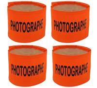 Lot 4 Brassards De Sécurité Haute Visiblité - Photographe - Orange Fluo