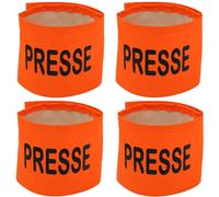 Lot 4 Brassards De Sécurité Haute Visiblité - Presse - Orange Fluo