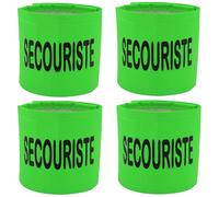Lot 4 Brassards De Sécurité Haute Visiblité - Secouriste - Vert Fluo