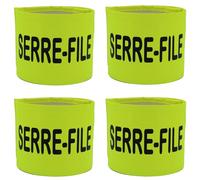 Lot 4 Brassards De Sécurité Haute Visiblité - Serre-File - Jaune Fluo