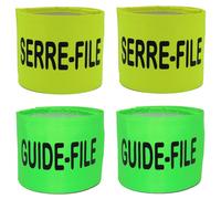 Lot 4 Brassards Exercice Évacuation - Serre-File Et Guide-File - Jaune Et Vert Fluo