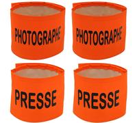 Lot 4 Brassards Sécurité Haute Visiblité - Presse - Photographe Orange Fluo