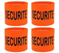 Lot 4 Brassards Sécurité Haute Visiblité - Securite - Orange Fluo