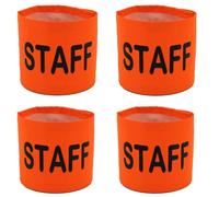 Lot 4 Brassards Sécurité Haute Visiblité - Staff - Orange Fluo