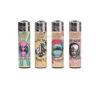 Lot 4 briquets Clipper Micro Rechargeable à Pierre remplaçable - Mini Astro Spacing Pocket + 1 Cadeau RLBSL Offert ! FR