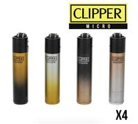 Lot 4 briquets Clipper MICRO rechargeable pierre remplaçable - CRYSTAL GRADIENT PREMIUM + 1 cadeau RLBSL offert !