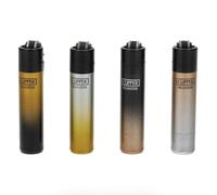 Lot 4 briquets Clipper Micro Rechargeable Pierre remplaçable - Crystal Gradient Premium Gold + 1 Cadeau RLBSL Offert !