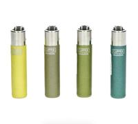 Lot 4 briquets Clipper Micro Rechargeable Pierre remplaçable - Metallic Green dégradé de Vert + 1 Cadeau RLBSL Offert ! FR