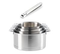 Lot 4 casseroles inox Strate 14, 16, 18 et 20 cm et manche amovible Cristel