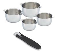 Lot 4 casseroles Select en inox 14, 16, 18 et 20 cm et manche amovible Evolution Clickfix noir Beka